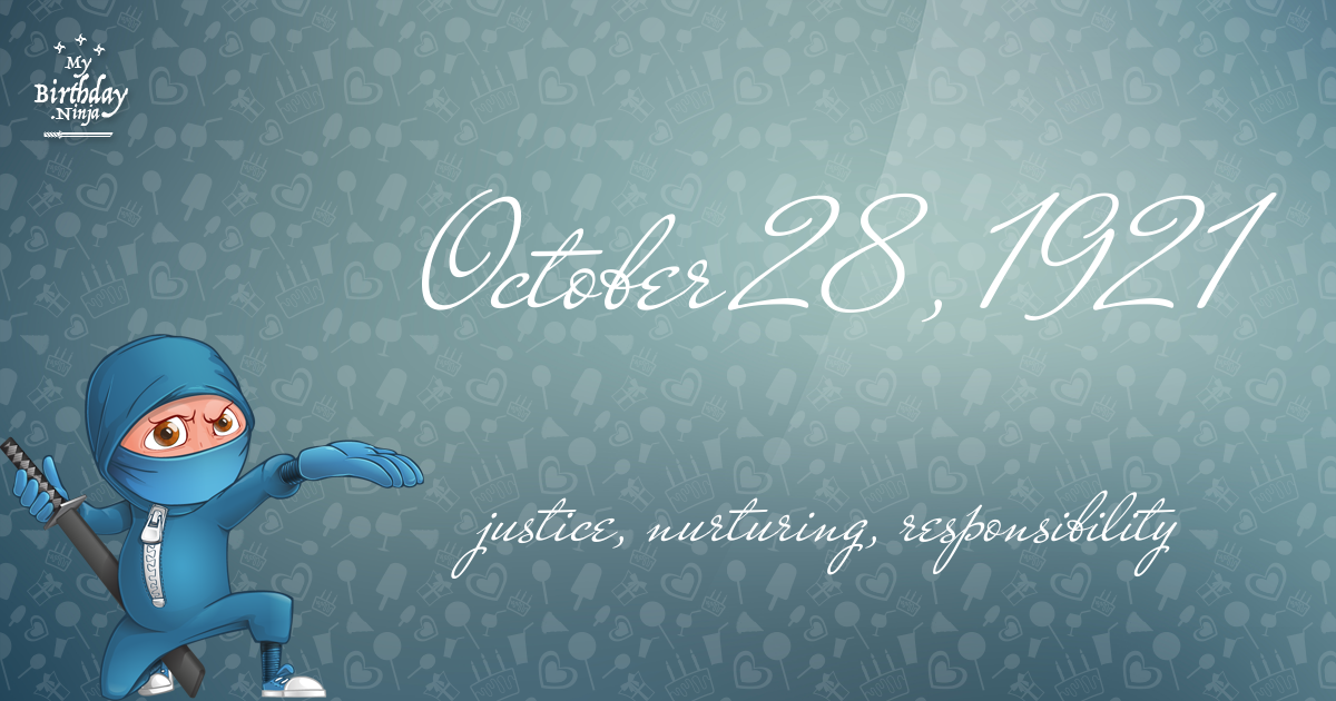 October 28, 1921 Birthday Ninja Poster