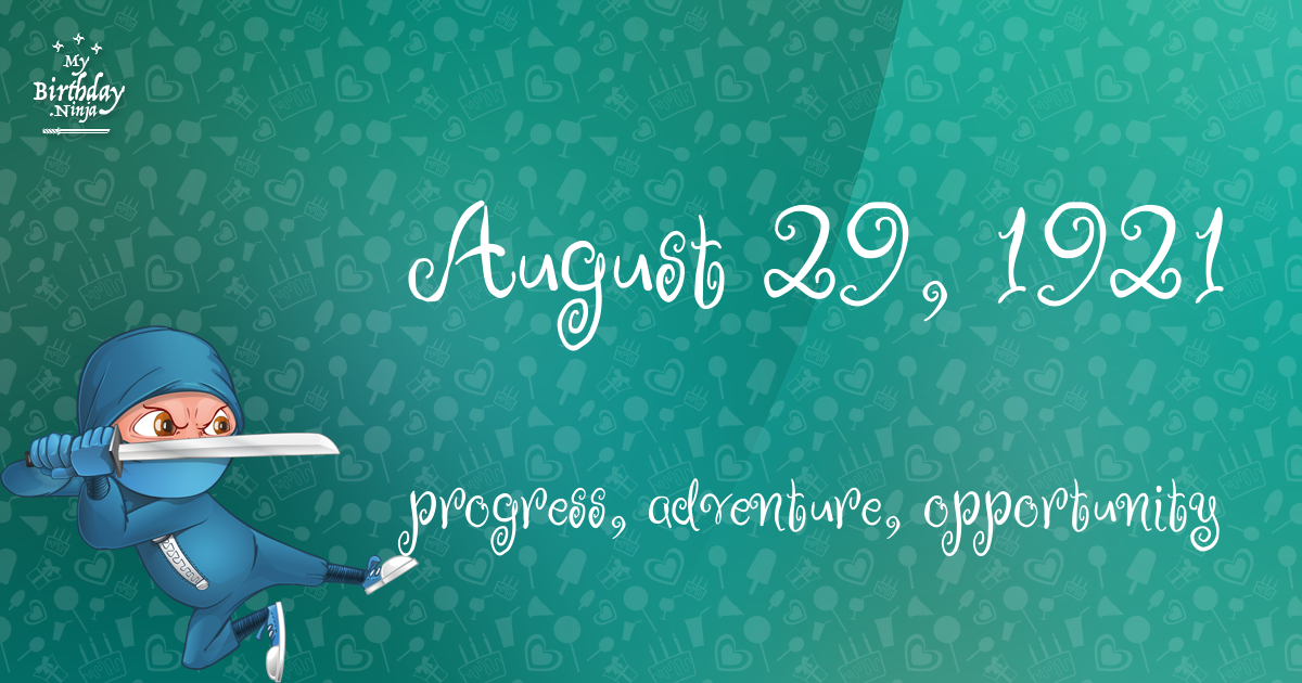 August 29, 1921 Birthday Ninja Poster