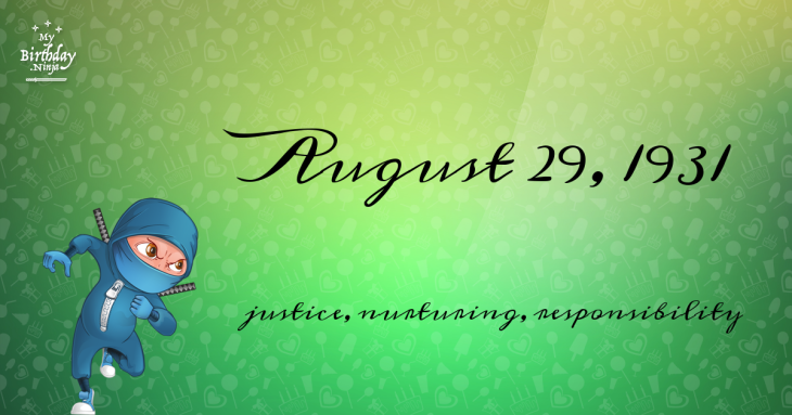 August 29, 1931 Birthday Ninja