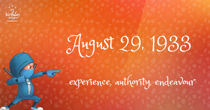 August 29, 1933 Birthday Ninja