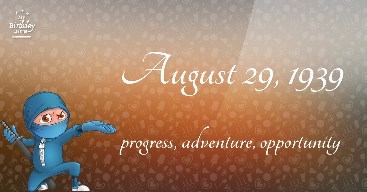 August 29, 1939 Birthday Ninja Poster