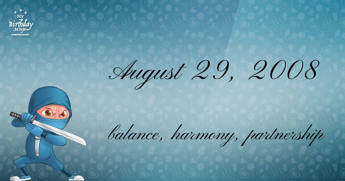 August 29, 2008 Birthday Ninja Poster