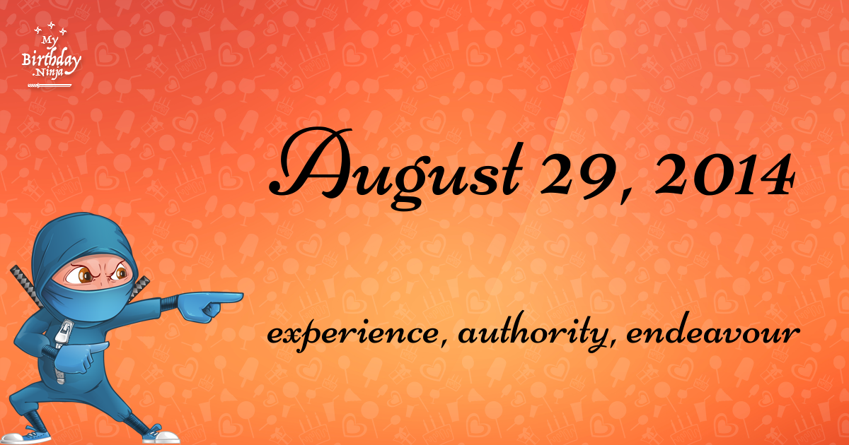August 29, 2014 Birthday Ninja Poster