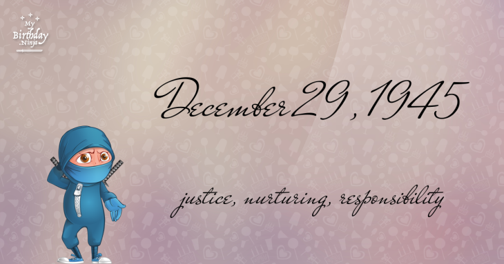 December 29, 1945 Birthday Ninja