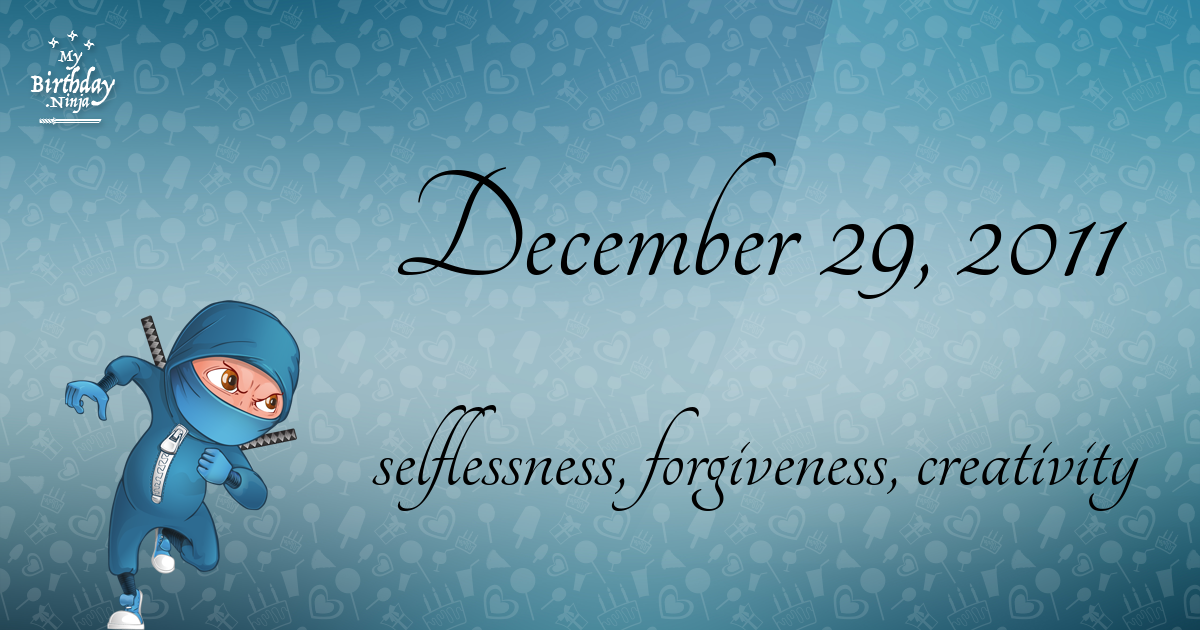 December 29, 2011 Birthday Ninja Poster