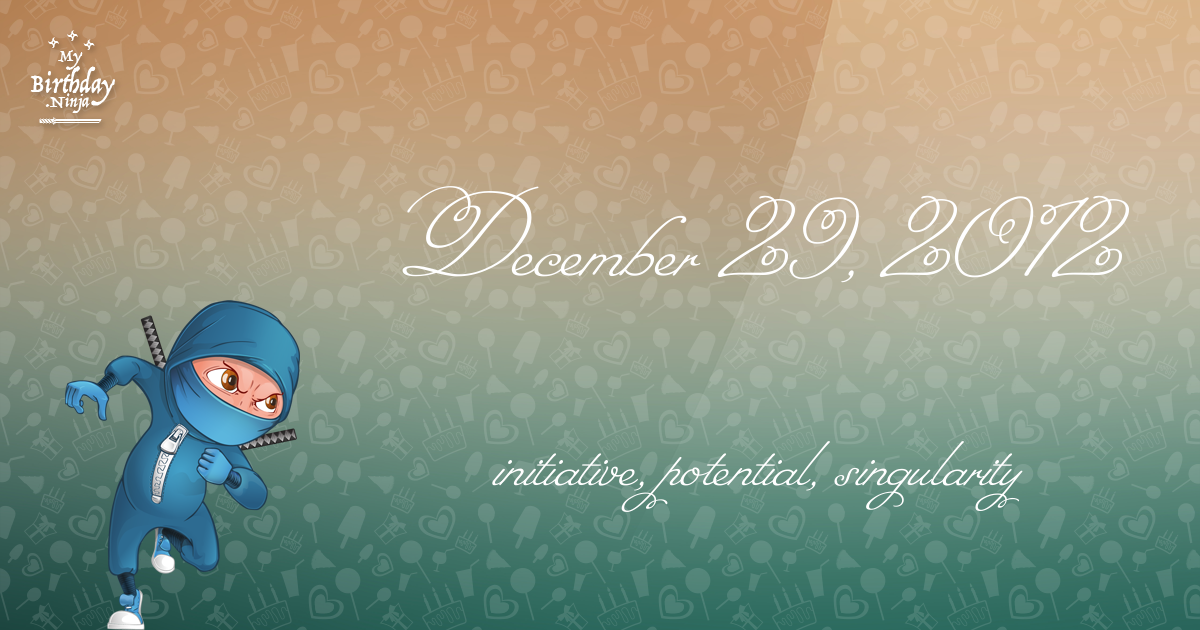 December 29, 2012 Birthday Ninja Poster