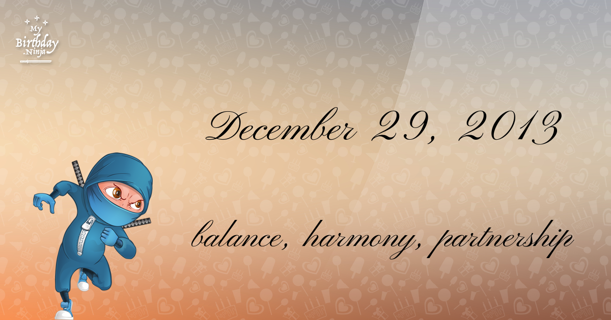 December 29, 2013 Birthday Ninja Poster
