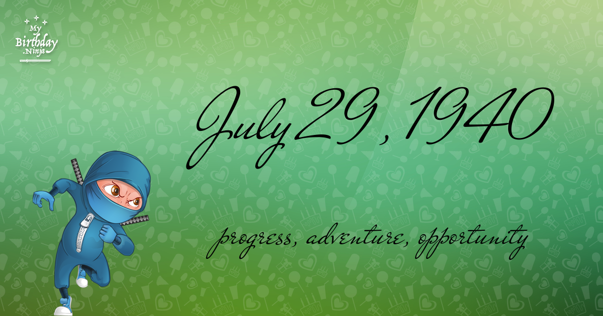July 29, 1940 Birthday Ninja Poster