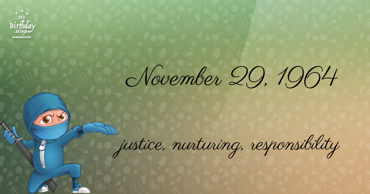 November 29, 1964 Birthday Ninja Poster