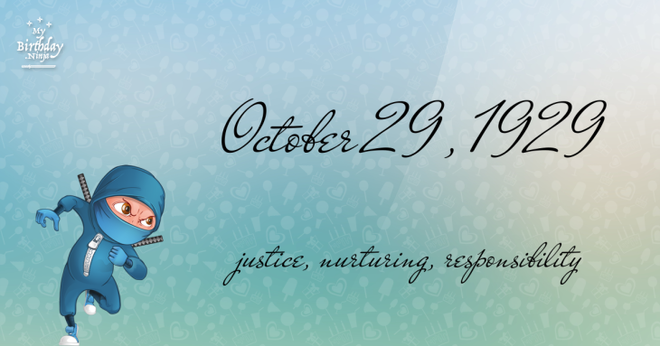 October 29, 1929 Birthday Ninja