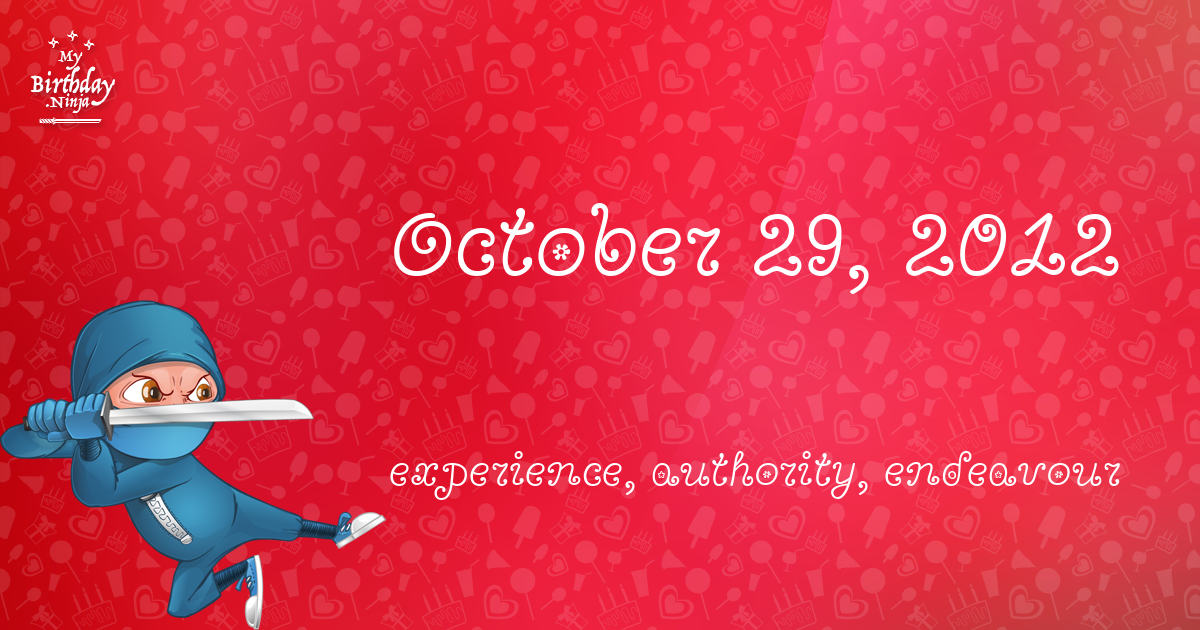 October 29, 2012 Birthday Ninja Poster