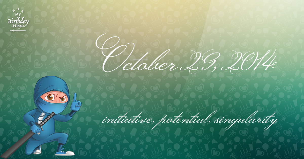 October 29, 2014 Birthday Ninja Poster