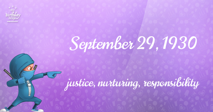 September 29, 1930 Birthday Ninja