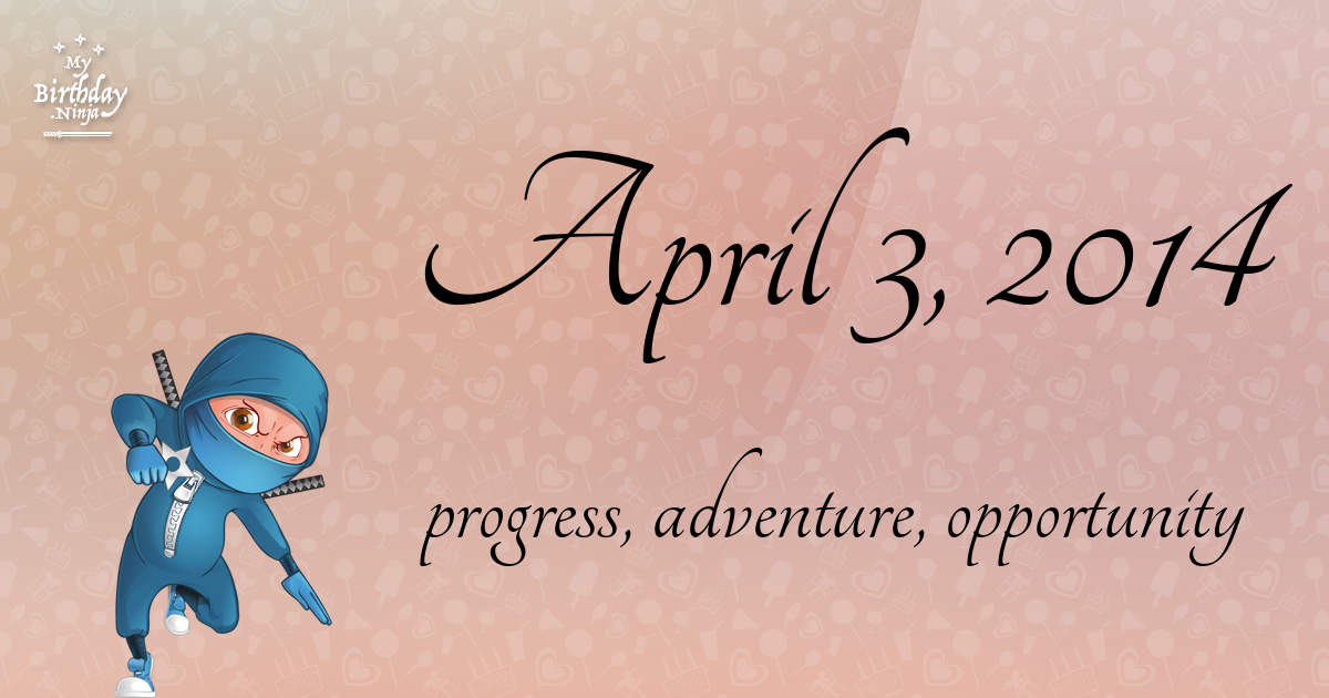 April 3, 2014 Birthday Ninja Poster