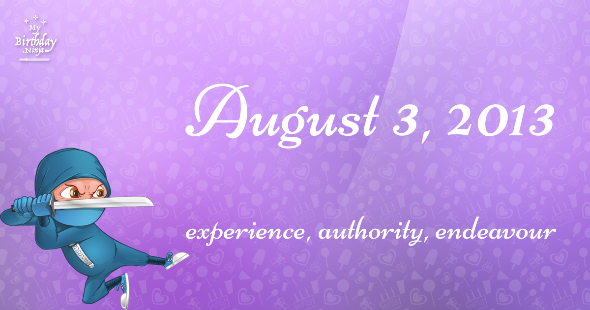 August 3, 2013 Birthday Ninja Poster