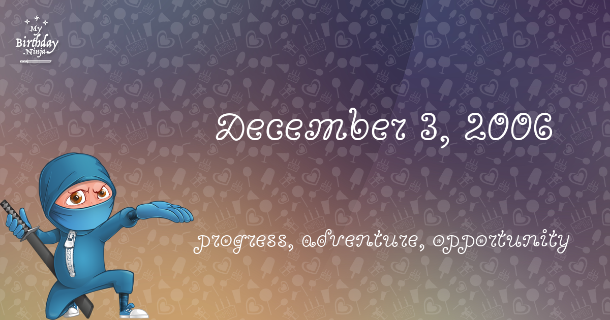 December 3, 2006 Birthday Ninja Poster
