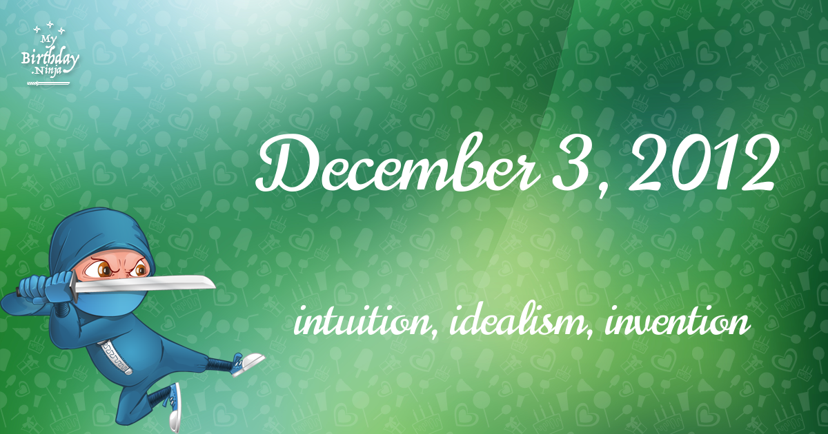 December 3, 2012 Birthday Ninja Poster