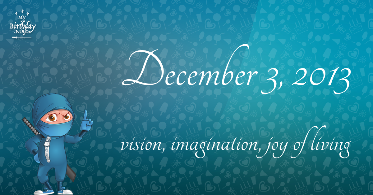 December 3, 2013 Birthday Ninja Poster