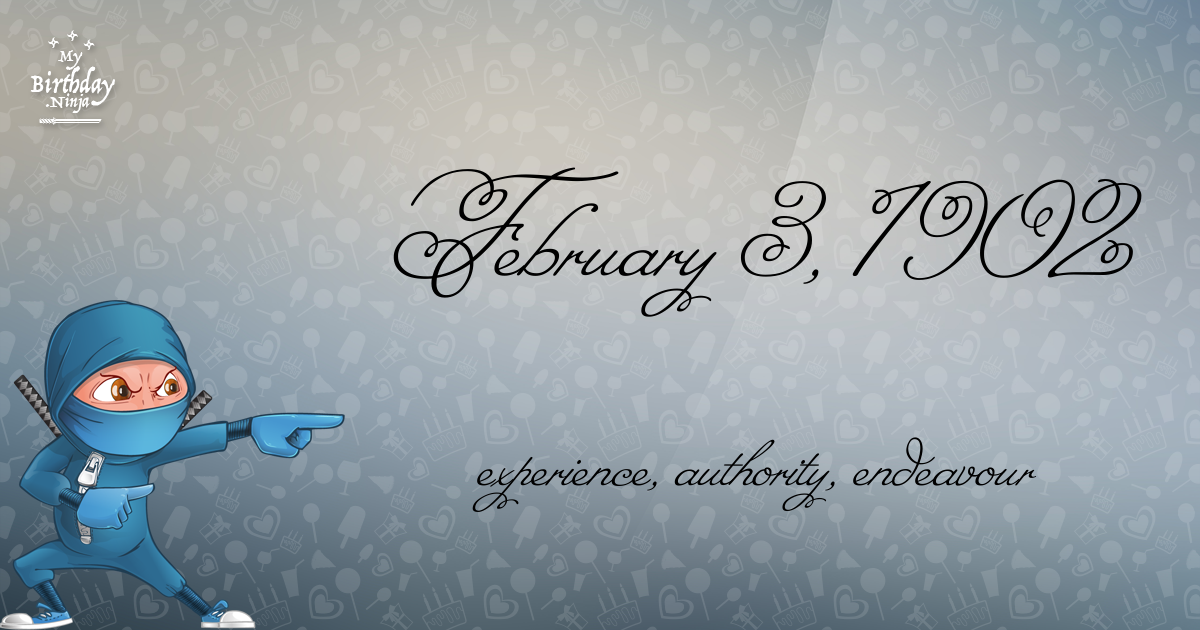 February 3, 1902 Birthday Ninja Poster