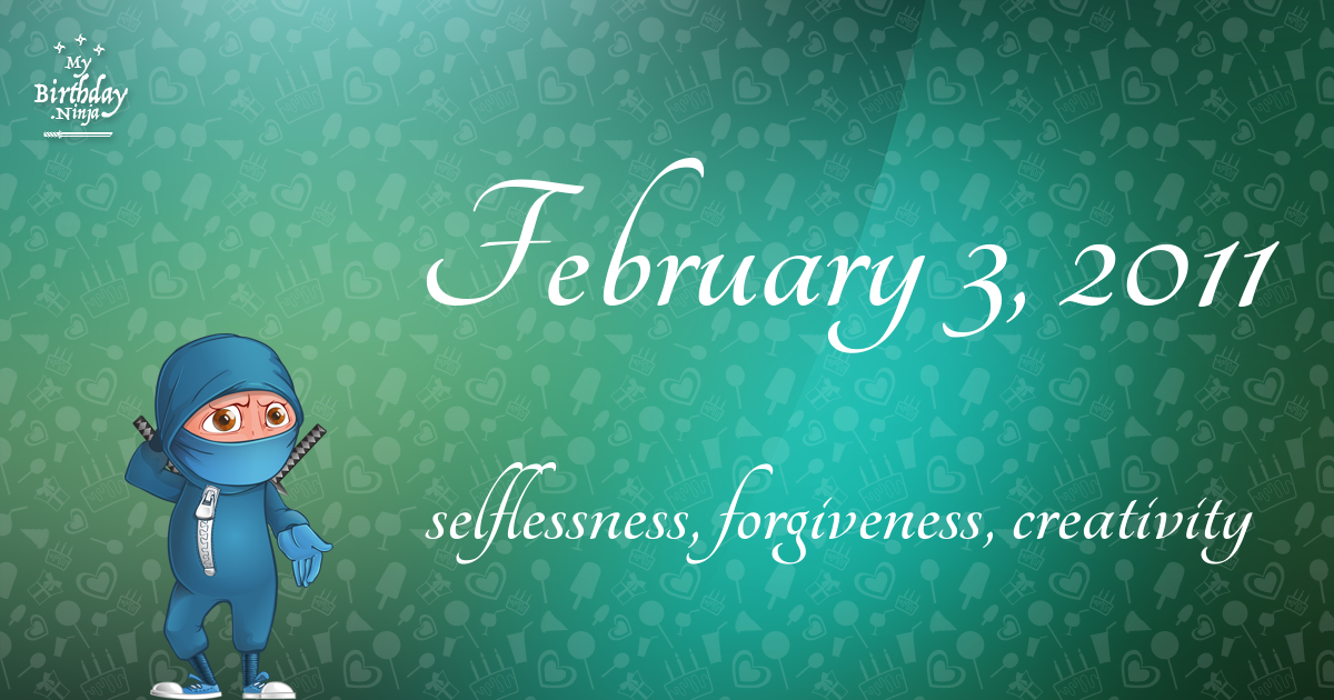 February 3, 2011 Birthday Ninja Poster