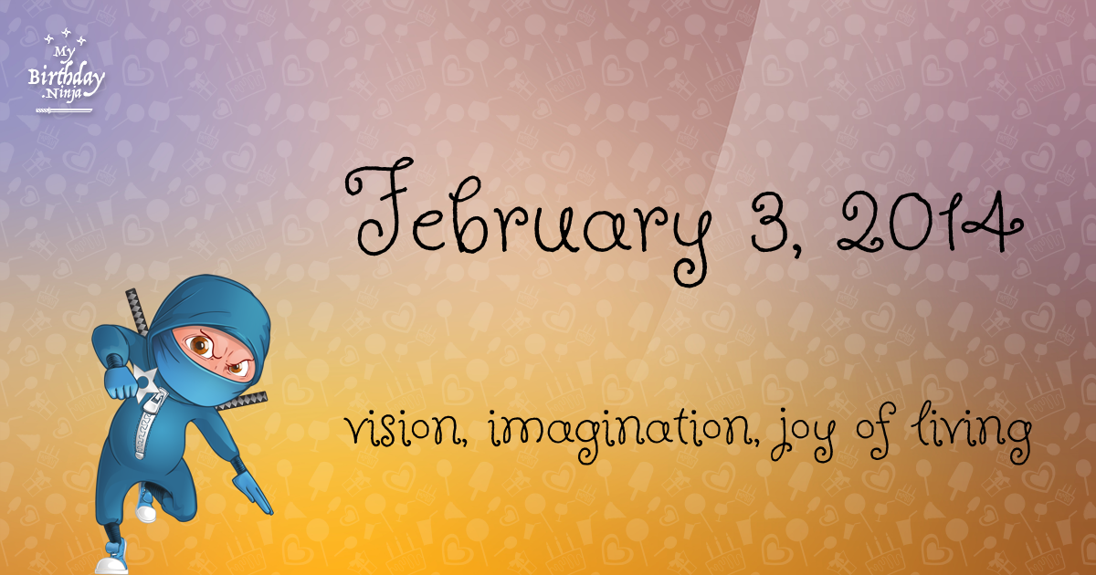 February 3, 2014 Birthday Ninja Poster