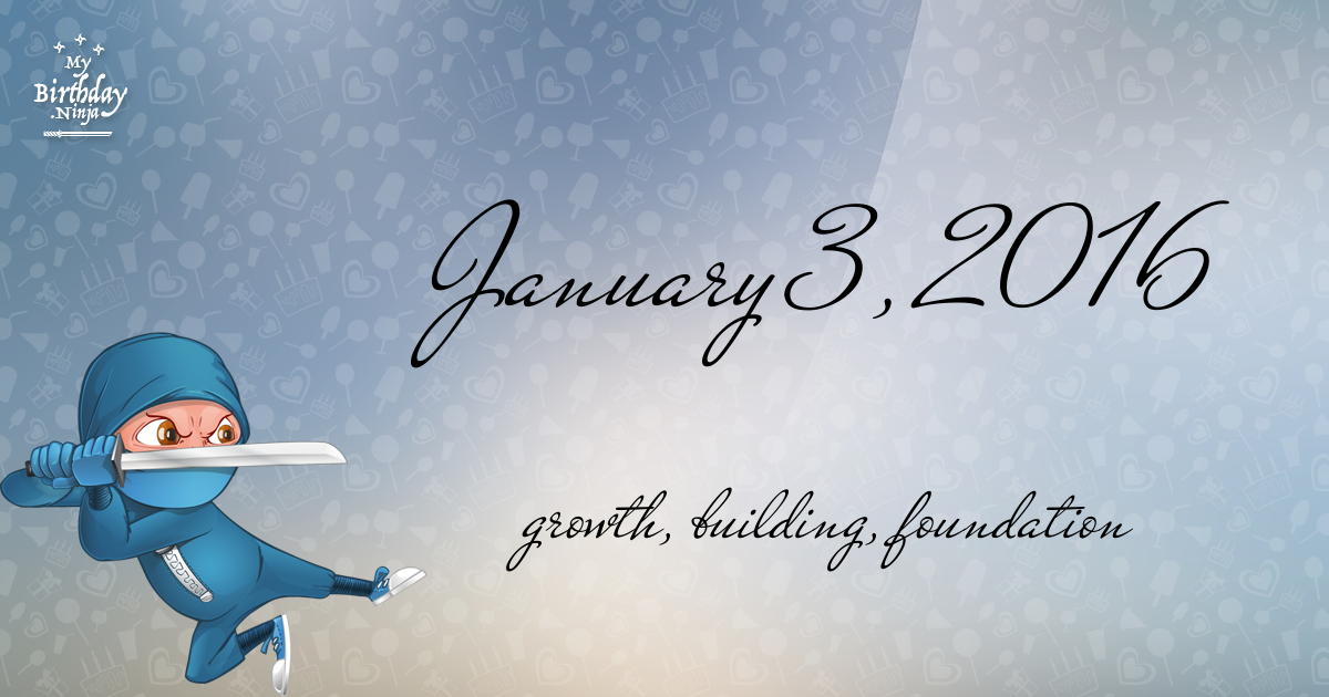 January 3, 2016 Birthday Ninja Poster