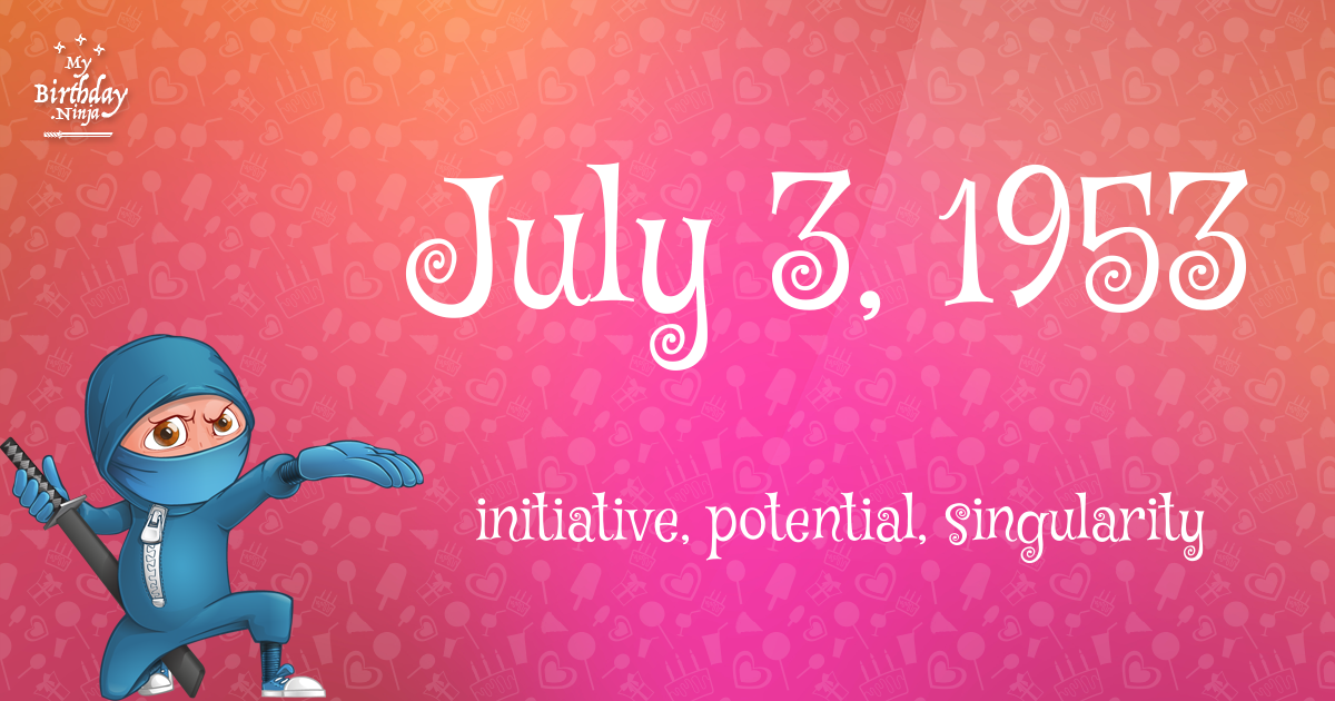 July 3, 1953 Birthday Ninja Poster