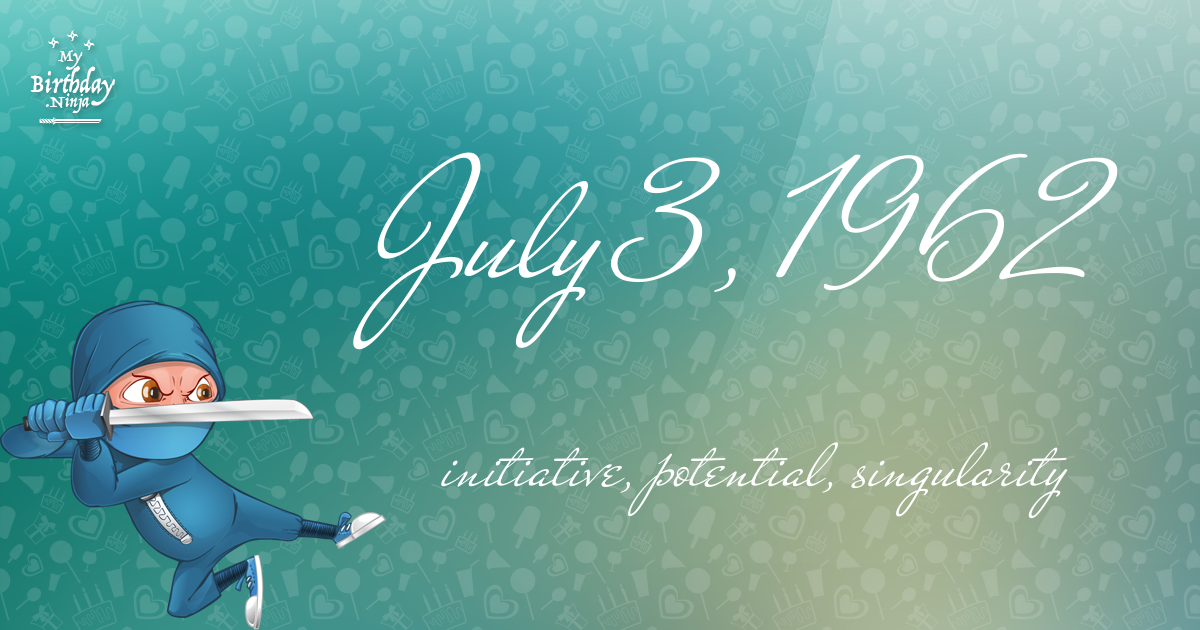 July 3, 1962 Birthday Ninja Poster