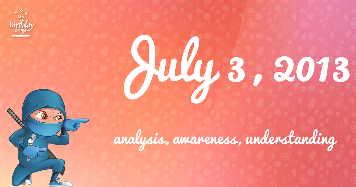 July 3, 2013 Birthday Ninja Poster