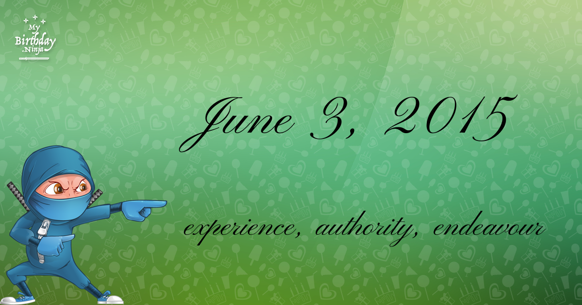 June 3, 2015 Birthday Ninja Poster