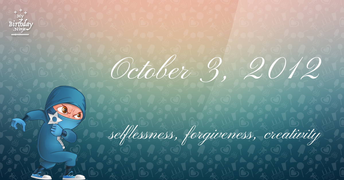 October 3, 2012 Birthday Ninja Poster