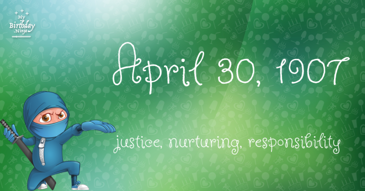 April 30, 1907 Birthday Ninja