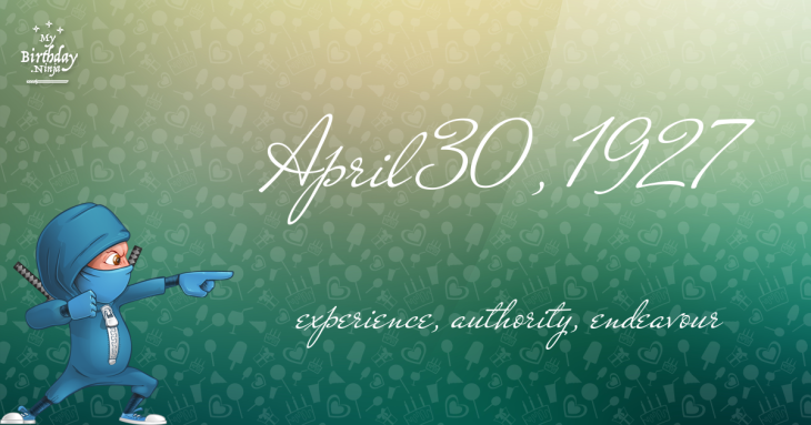 April 30, 1927 Birthday Ninja