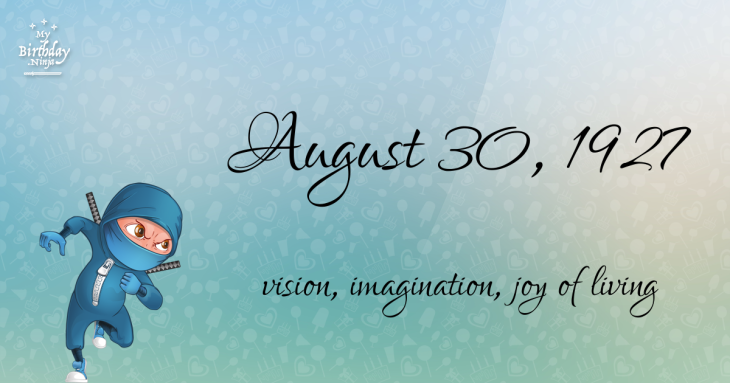 August 30, 1927 Birthday Ninja