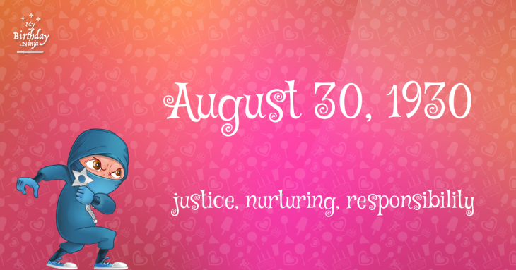 August 30, 1930 Birthday Ninja