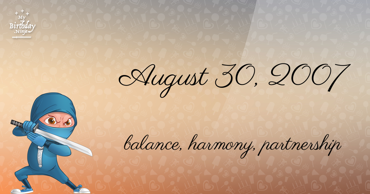 August 30, 2007 Birthday Ninja Poster
