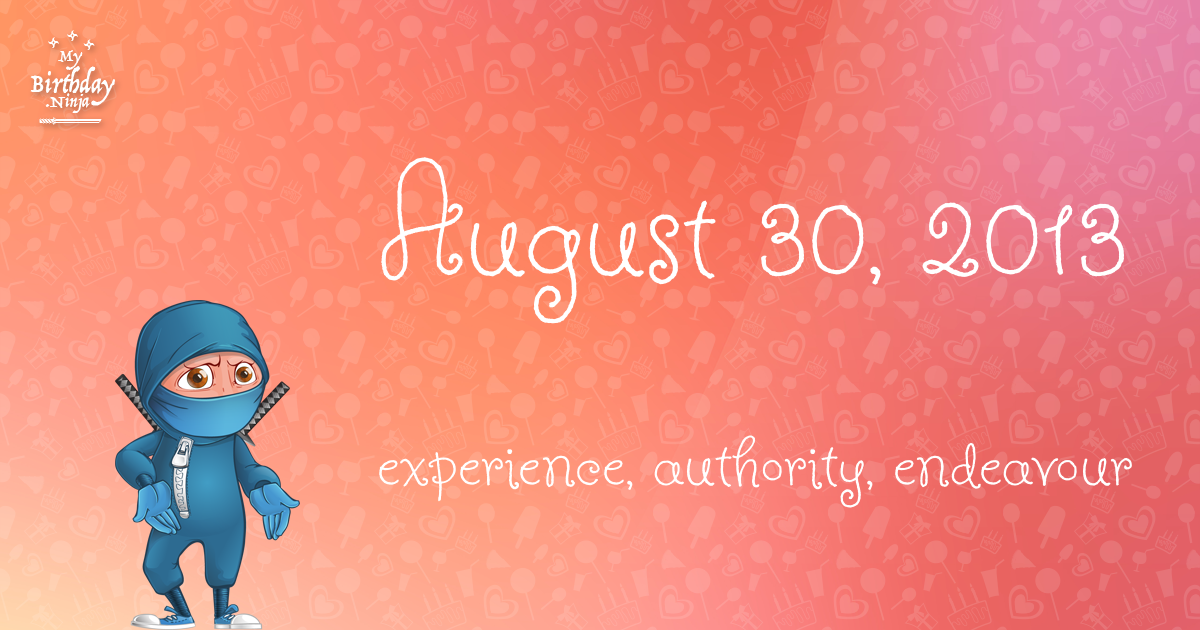 August 30, 2013 Birthday Ninja Poster