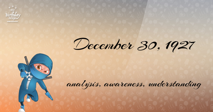 December 30, 1927 Birthday Ninja