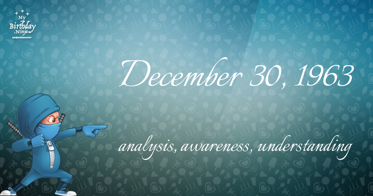 December 30, 1963 Birthday Ninja Poster