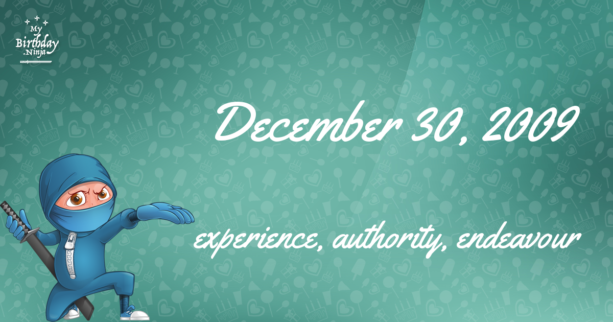 December 30, 2009 Birthday Ninja Poster