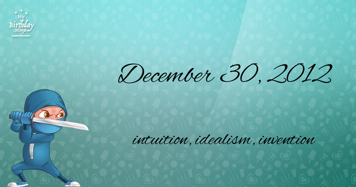 December 30, 2012 Birthday Ninja Poster