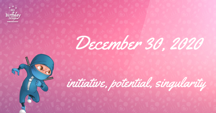 December 30, 2020 Birthday Ninja