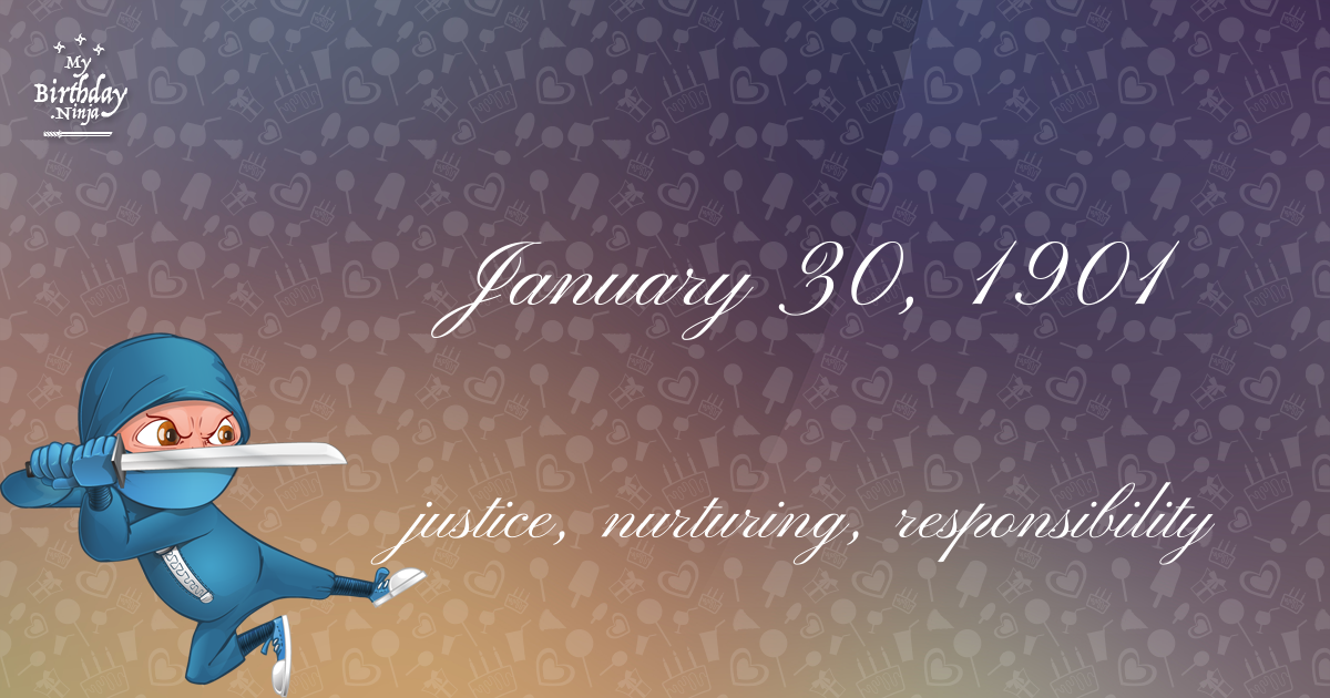 January 30, 1901 Birthday Ninja Poster