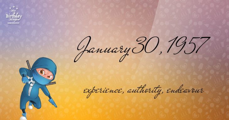 January 30, 1957 Birthday Ninja