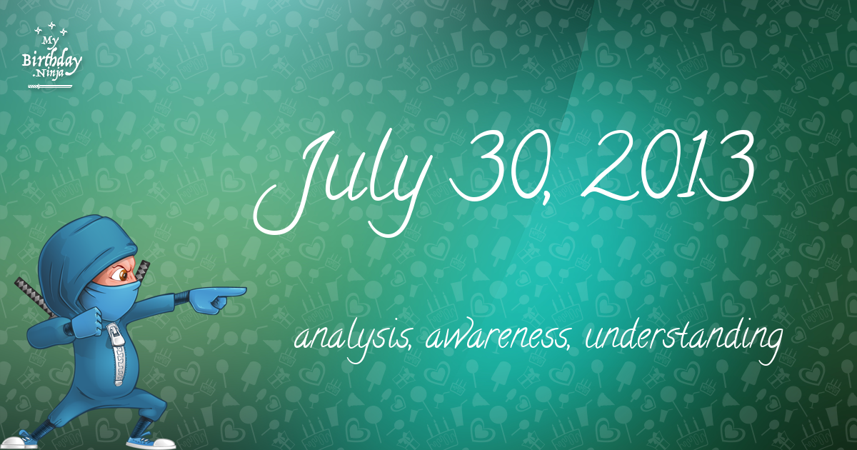 July 30, 2013 Birthday Ninja Poster