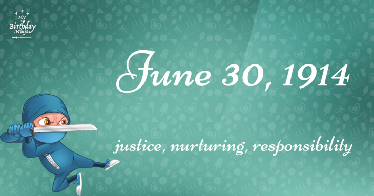 June 30, 1914 Birthday Ninja