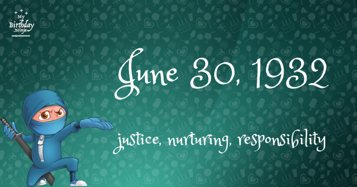 June 30, 1932 Birthday Ninja