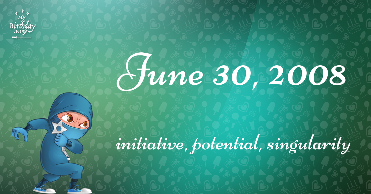June 30, 2008 Birthday Ninja Poster