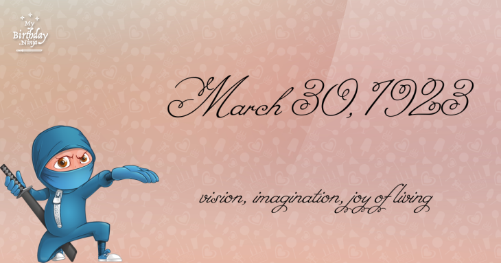 March 30, 1923 Birthday Ninja