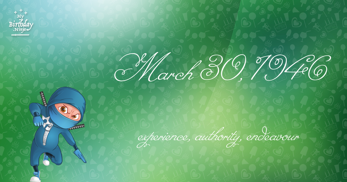 March 30, 1946 Birthday Ninja Poster